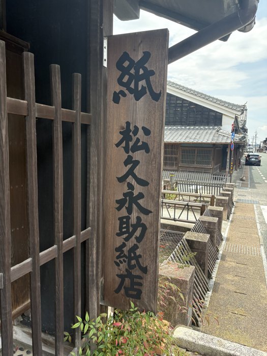 松久永助紙店の看板